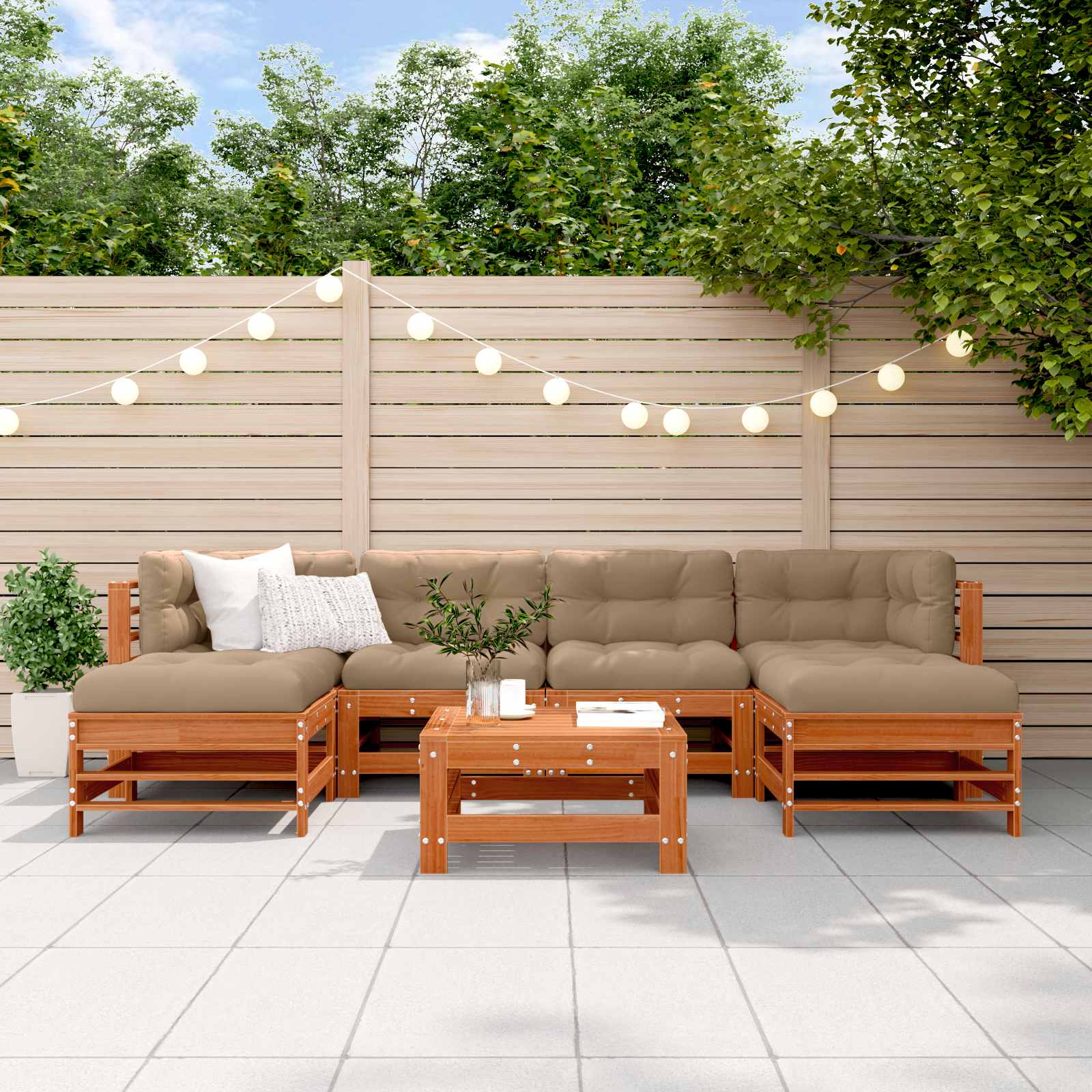 Set lounge namještaja za vrt 7 pcs Voštanosmeđa