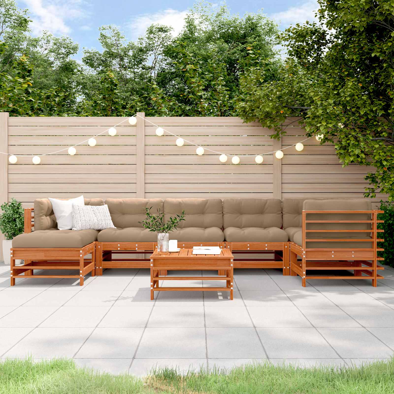 Set lounge namještaja za vrt 8 pcs Voštanosmeđa