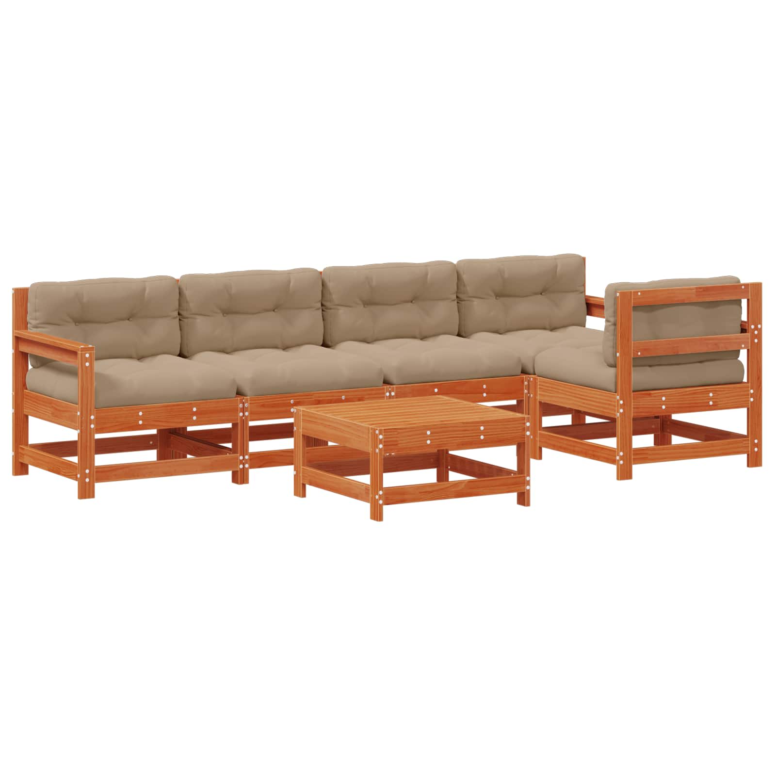 Set lounge namještaja za vrt 6 pcs Voštanosmeđa