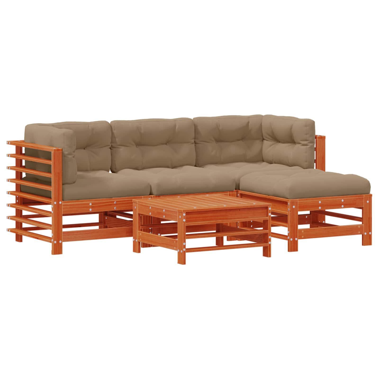 Set lounge namještaja za vrt 5 pcs Voštanosmeđa