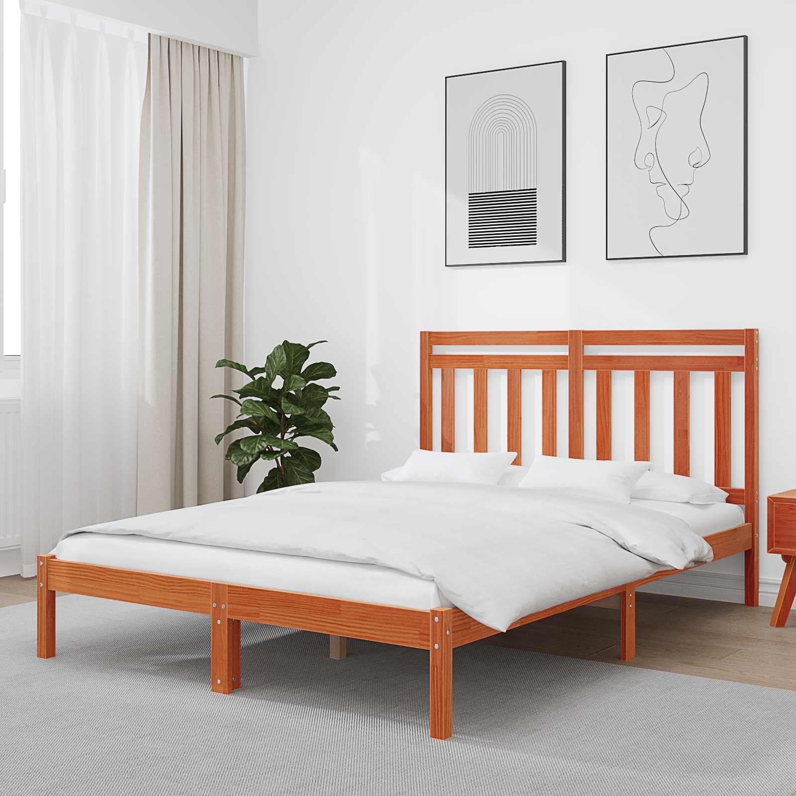Krevetna konstrukcija Vosak smeđa 205,5 x 165,5 x 100 cm