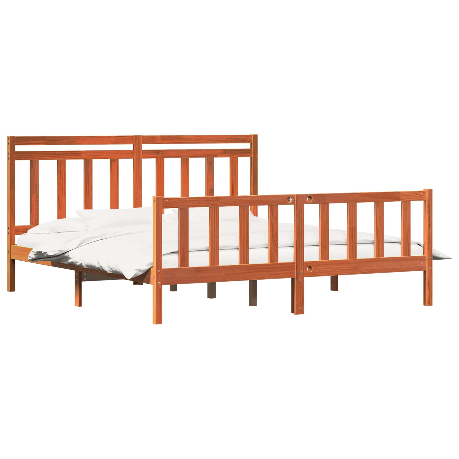 Krevetna konstrukcija 2 pcs Vosak smeđa 205,5 x 185,5 x 100 cm