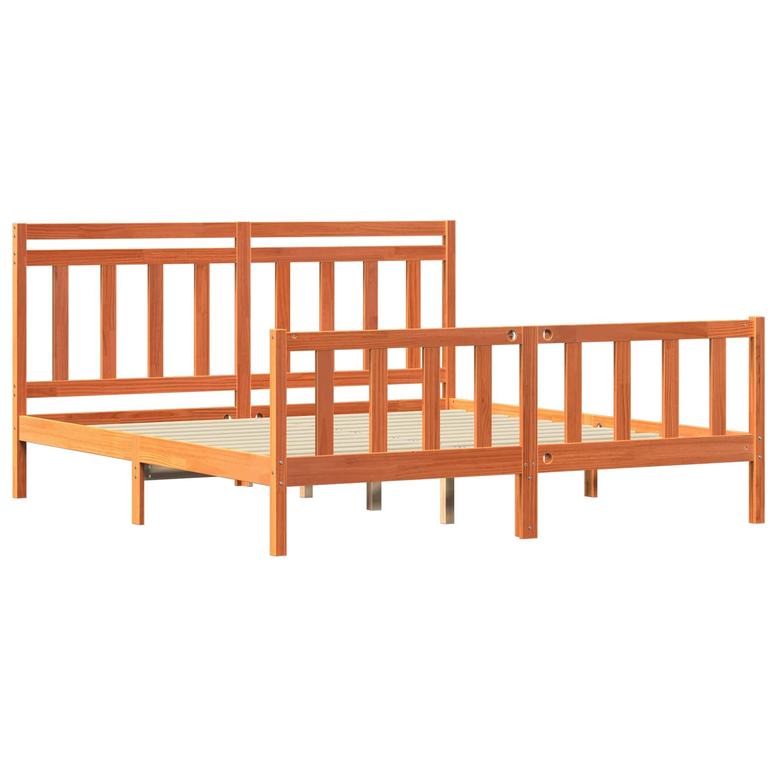 Krevetna konstrukcija 2 pcs Vosak smeđa 205,5 x 185,5 x 100 cm