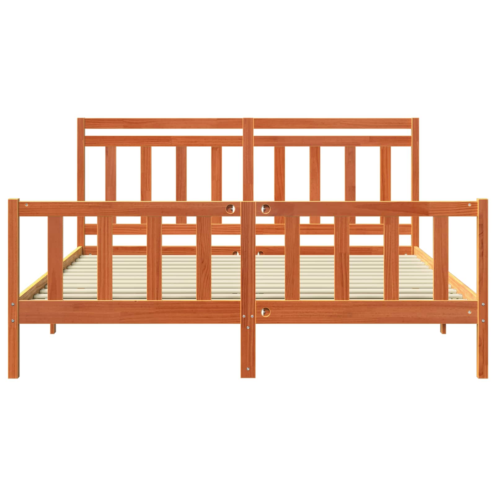 Krevetna konstrukcija 2 pcs Vosak smeđa 205,5 x 185,5 x 100 cm