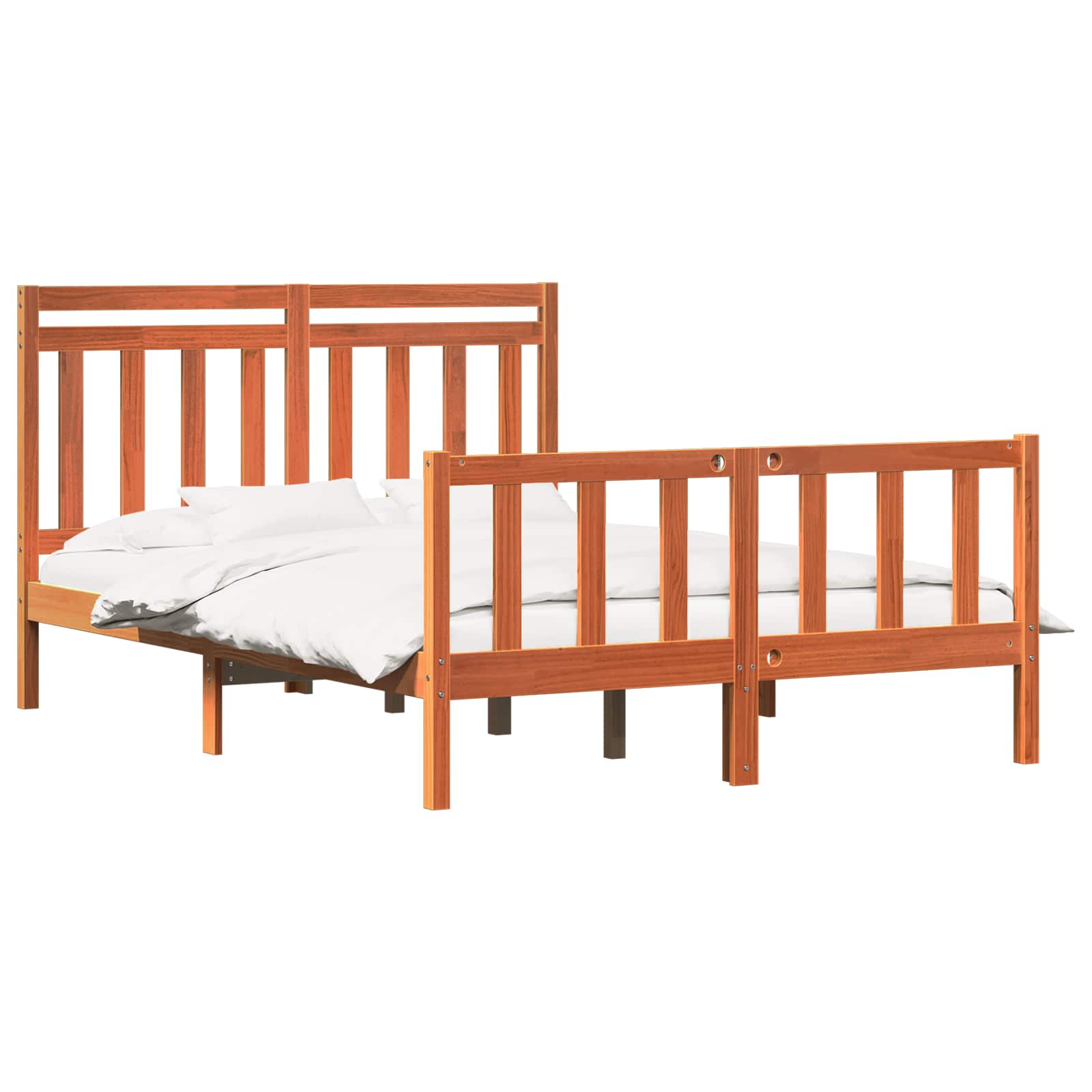 Krevetna konstrukcija 2 pcs Vosak smeđa 205,5 x 145,5 x 100 cm
