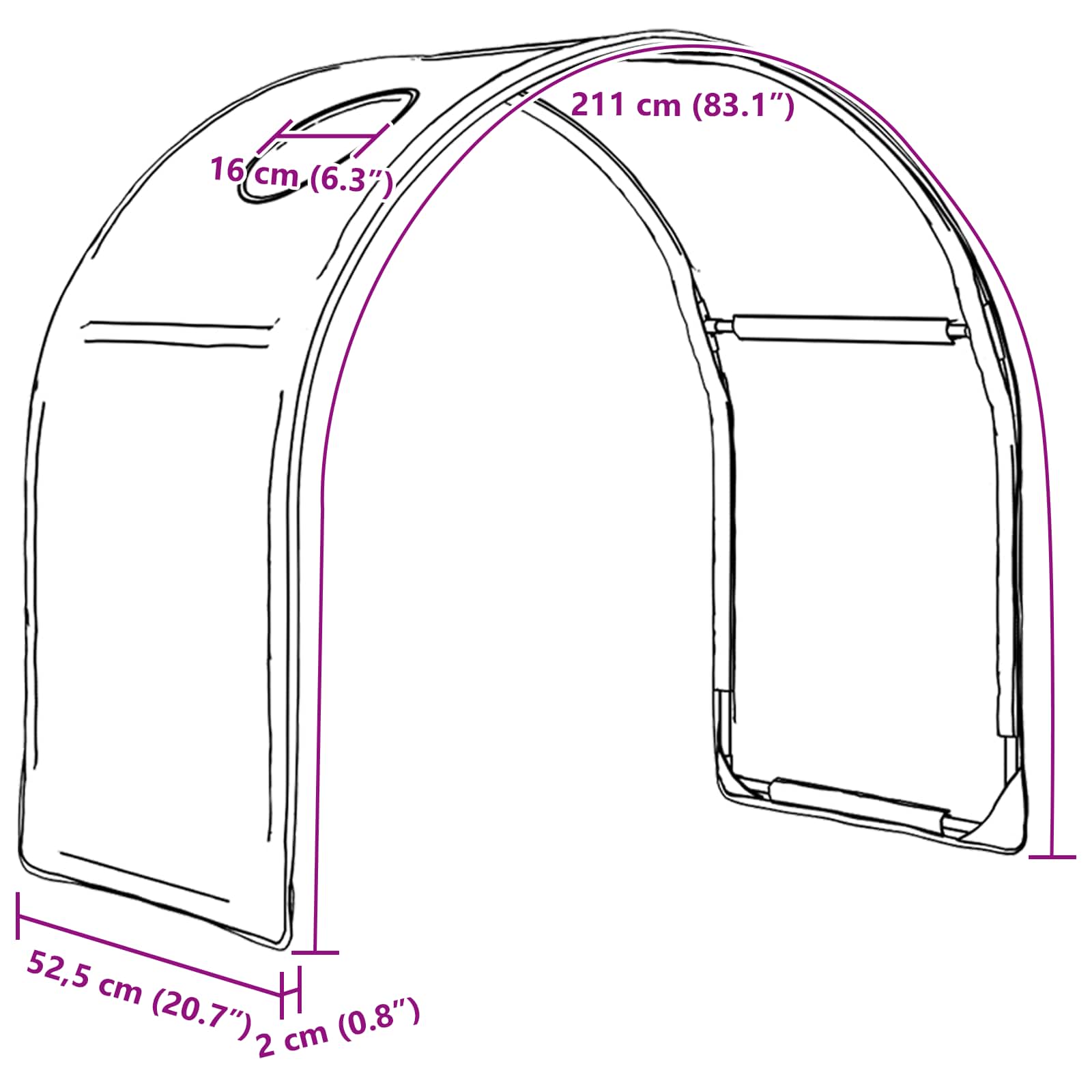 Tunis za krevet 2 pcs Ružičasta 211 x 52,5 x 2 cm Poliester