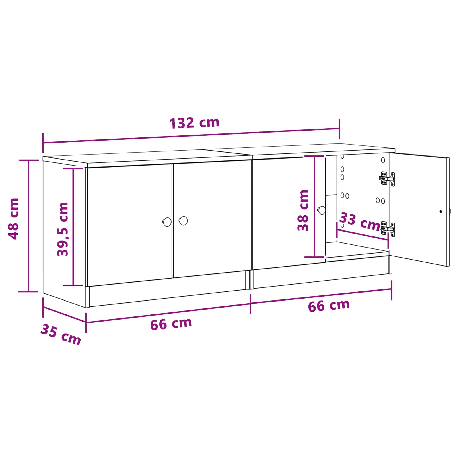 Ormarić za krevet s pohranom 2 pcs Crni Hrast 66 x 35 x 48 cm