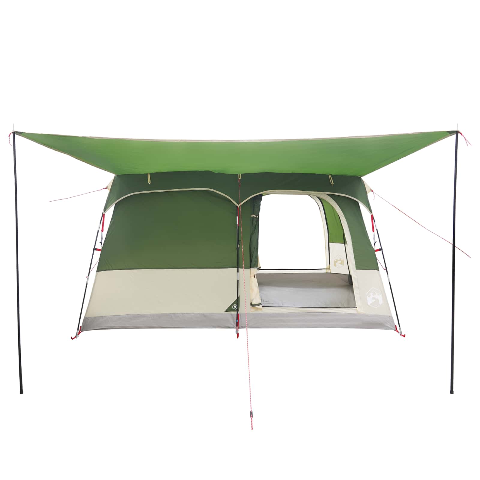 Obiteljski šator s krovom Zelena 380 x 260 x 190 cm Poliester