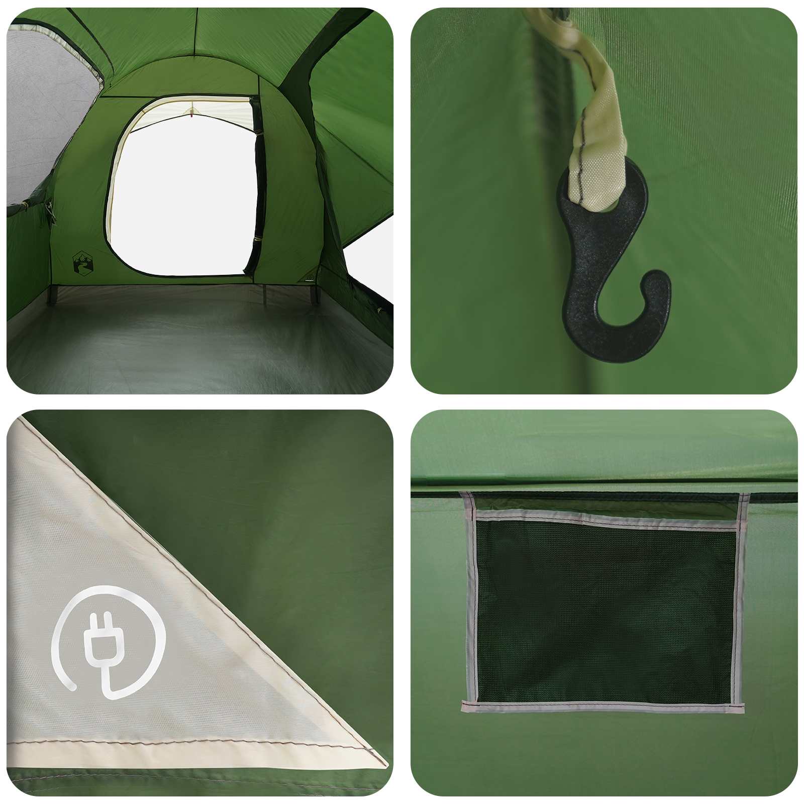 Šator za auto Zelena 239 x 210 x 210 cm Poliester i čelik