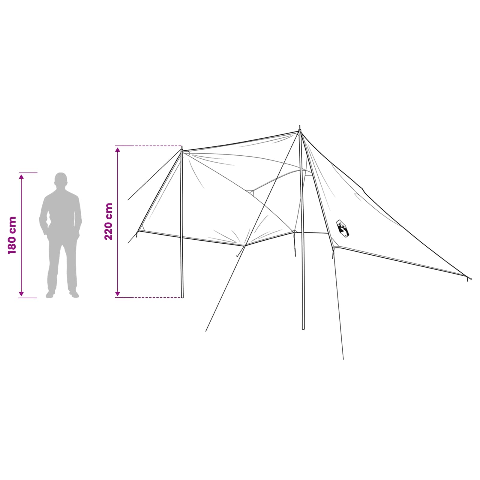 Šator za auto Plava 308 x 215 x 220 cm Poliester i čelik