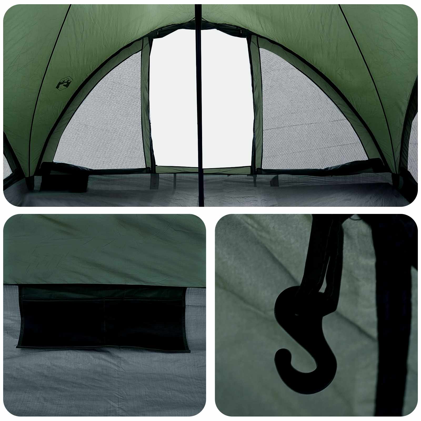 Tipi šator s krovom Vojska zelena 6 osoba Poliester i čelik