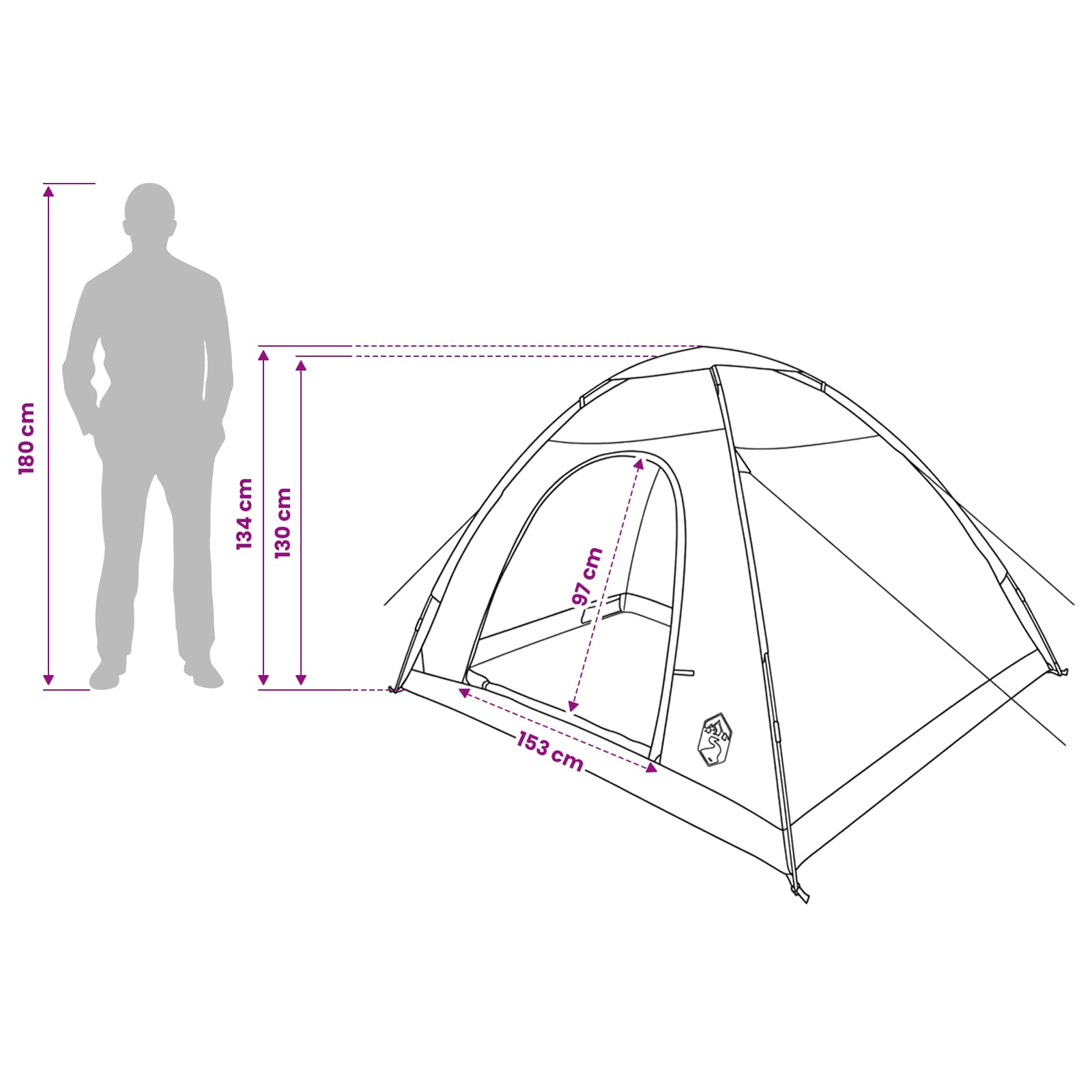 Kamping šator s krovom Maslinasto zelena 275 x 215 x 125 cm