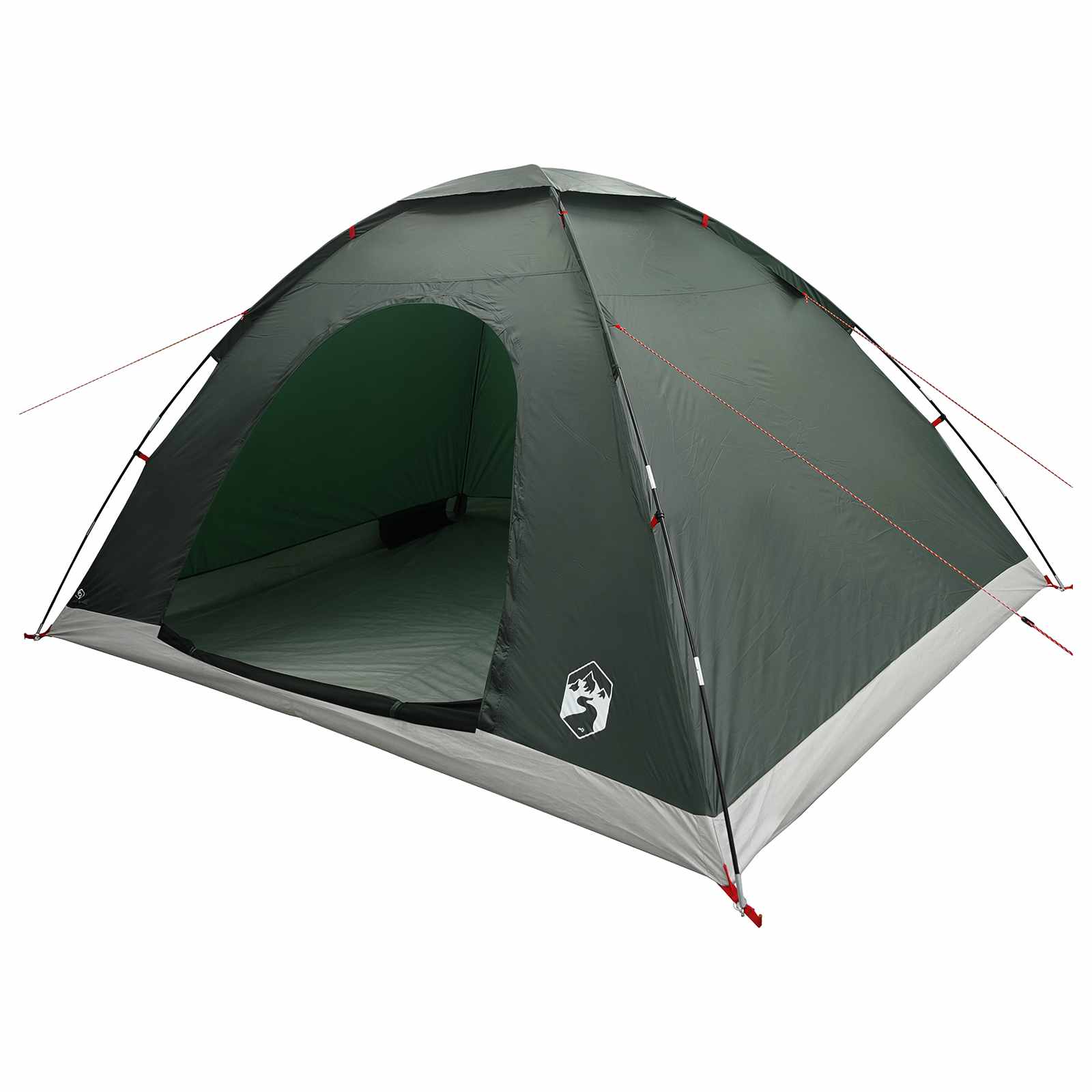 Kamping šator s krovom Maslinasto zelena 335 x 275 x 180 cm