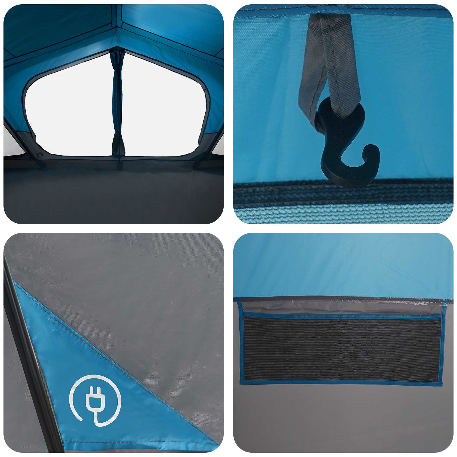 Kabinski šator Plava 480 x 273 x 205 cm Poliester i čelik