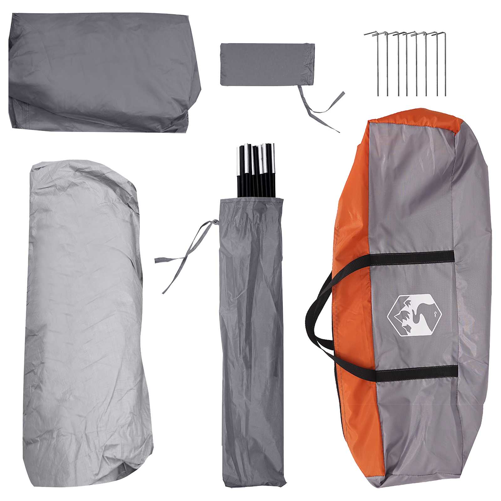 Instant šator s krovom Siva i narančasta 305 x 215 x 140 cm