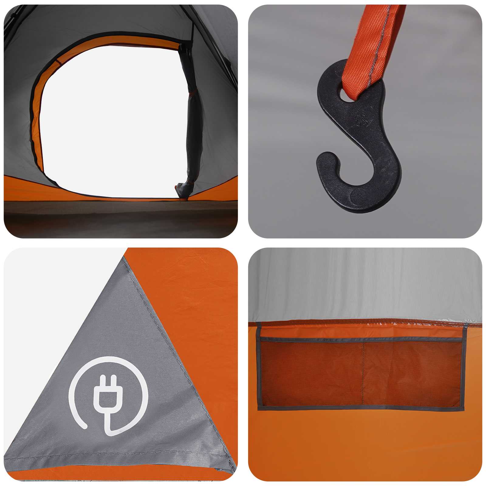Instant šator s krovom Siva i narančasta 305 x 215 x 140 cm