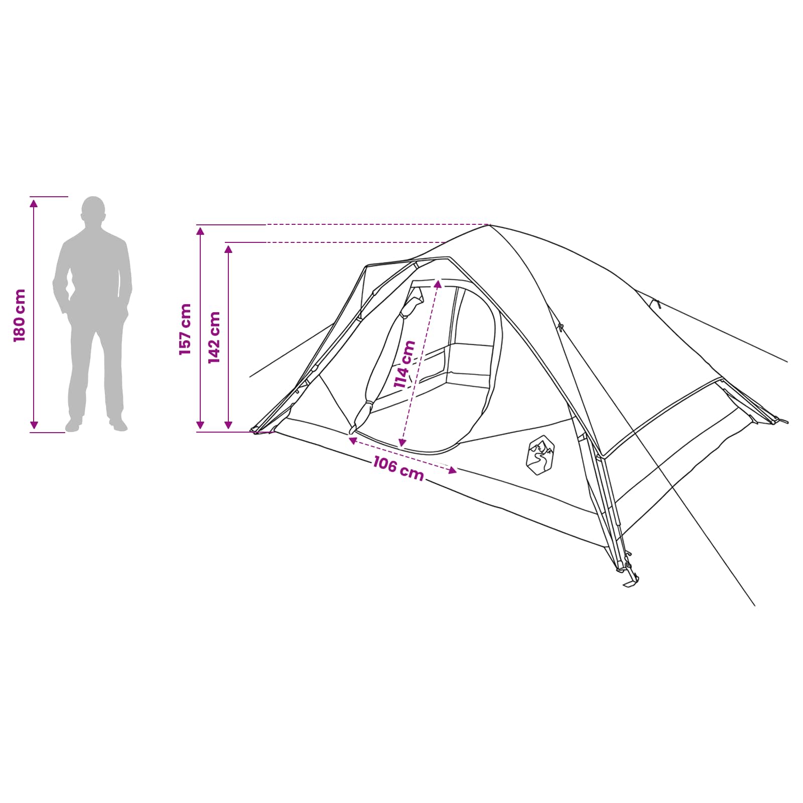 Instant šator s krovom Siva i narančasta 305 x 215 x 140 cm
