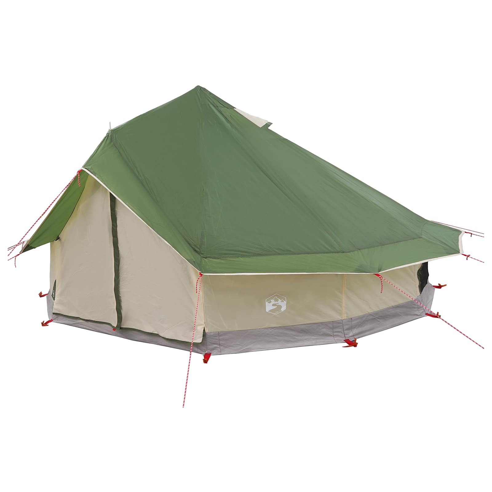 Tipi šator s krovom Zelena 700 x 700 x 395 cm Poliester i čelik