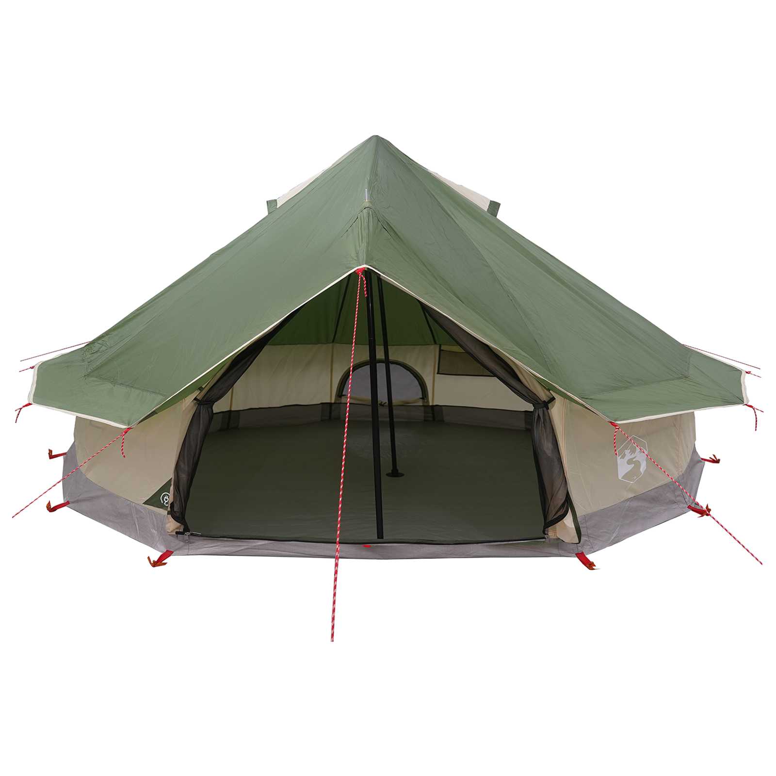 Tipi šator s krovom Zelena 700 x 700 x 395 cm Poliester i čelik