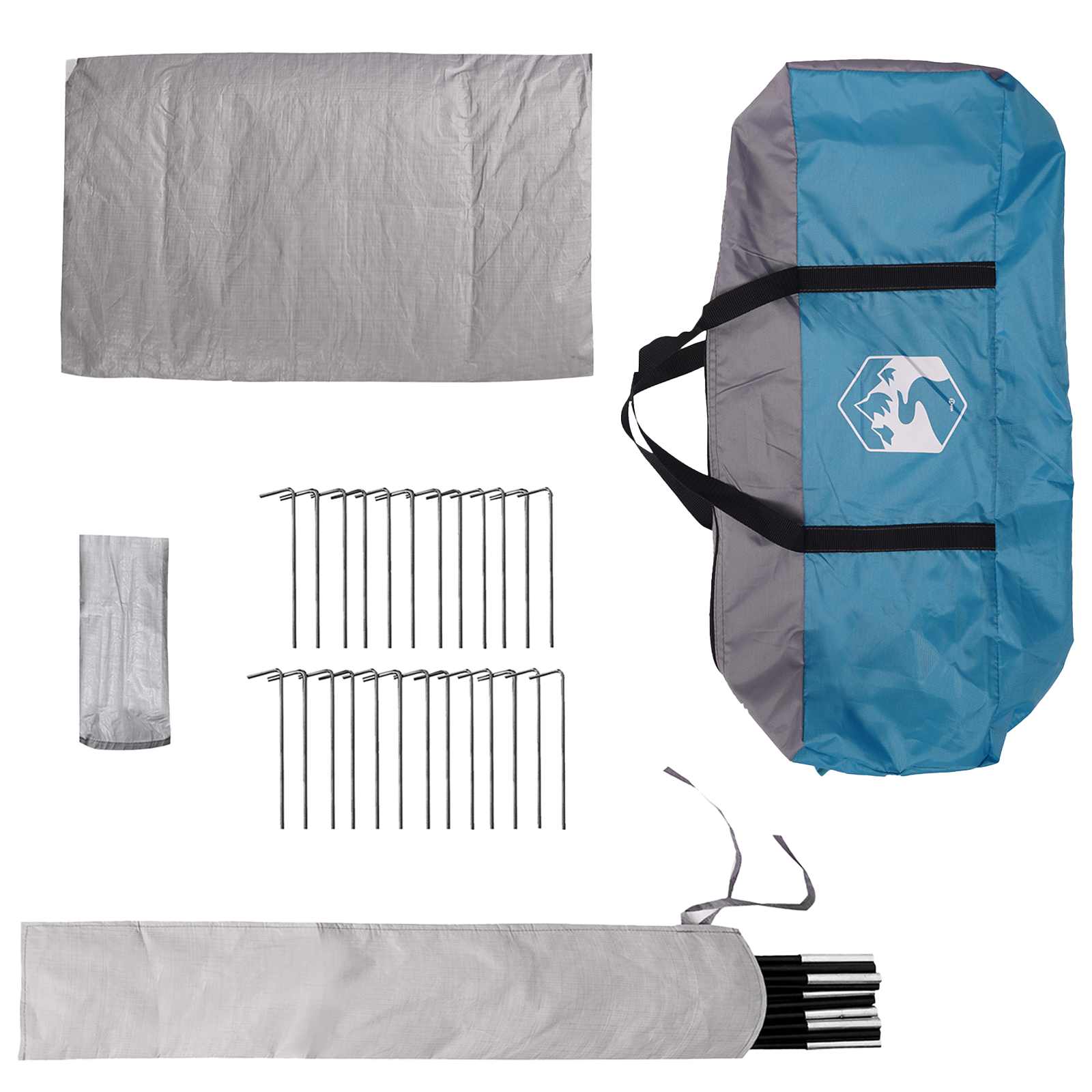 Tipi šator s krovom Plava 700 x 700 x 395 cm Poliester i čelik