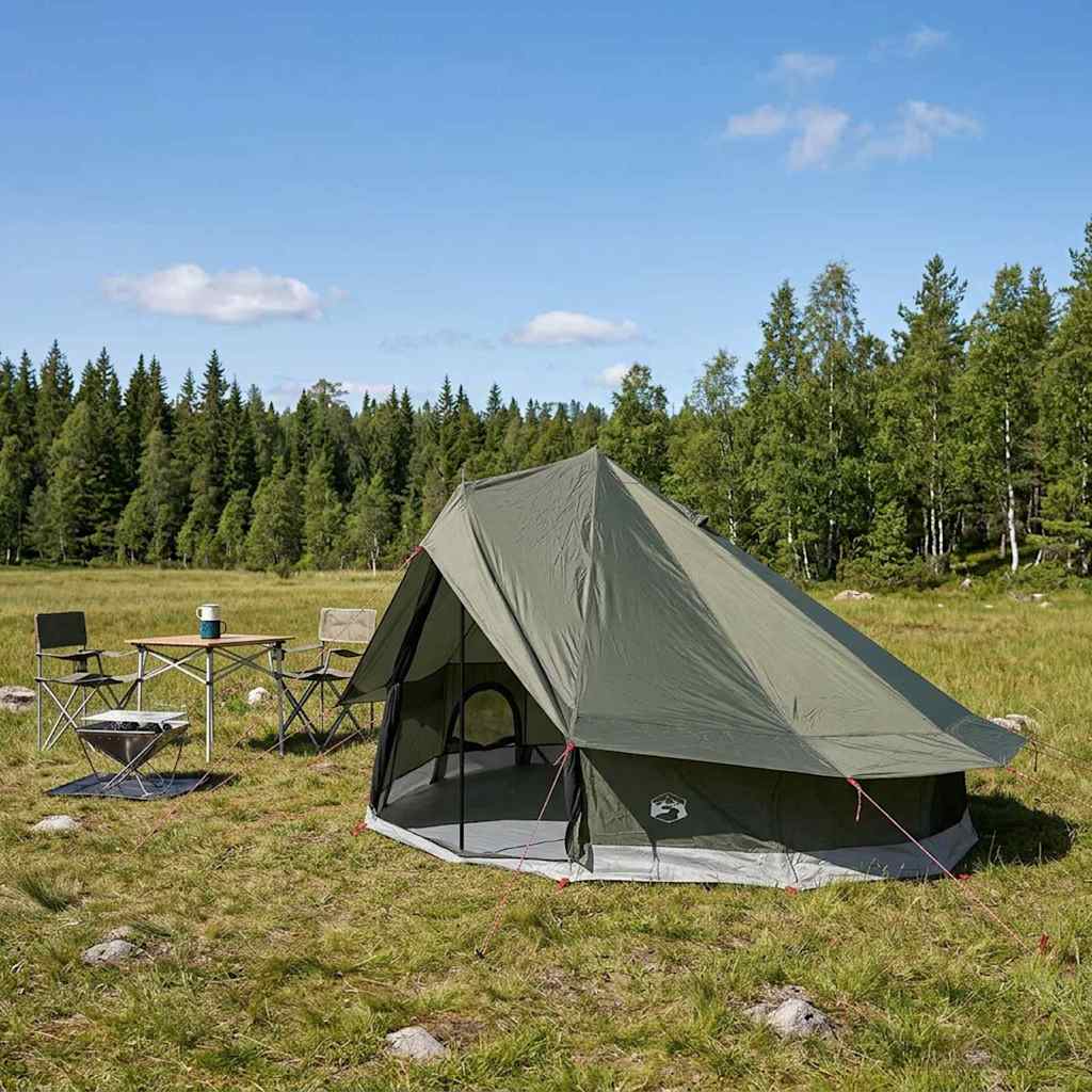 Tipi šator s krovom Maslinasto zelena 700 x 700 x 395 cm