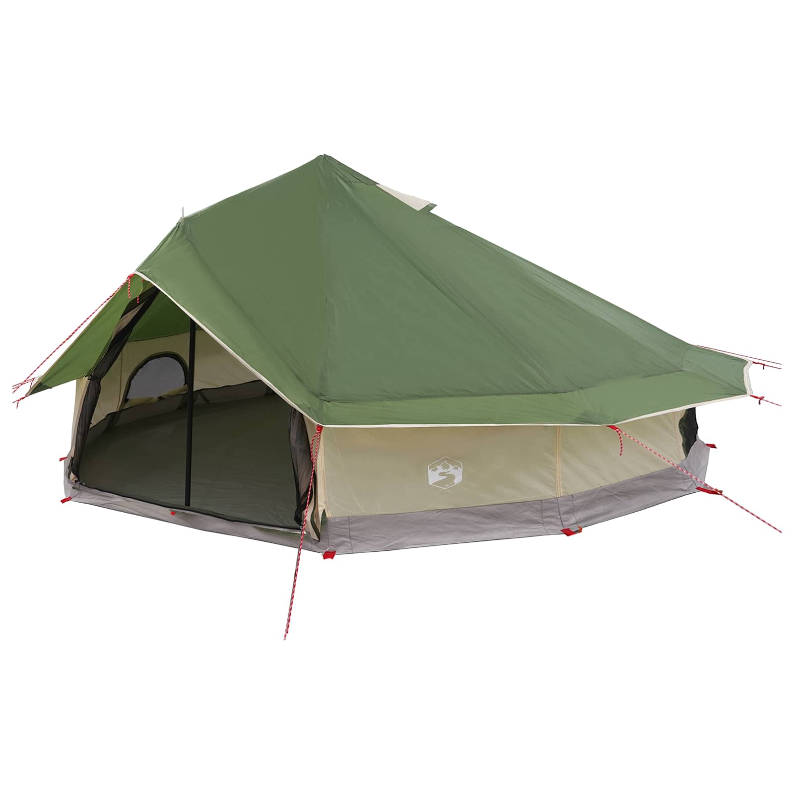 Tipi šator s krovom Zelena 800 x 800 x 430 cm Poliester i čelik