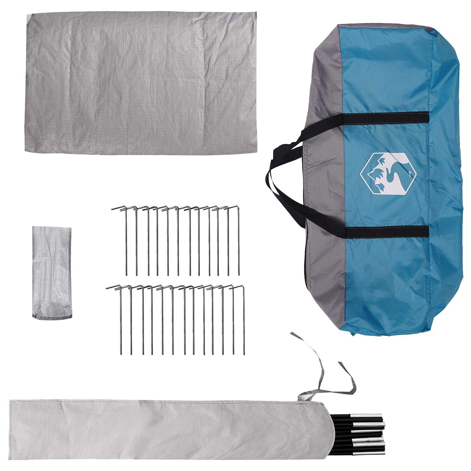 Tipi šator s krovom Plava 800 x 800 x 430 cm Poliester i čelik