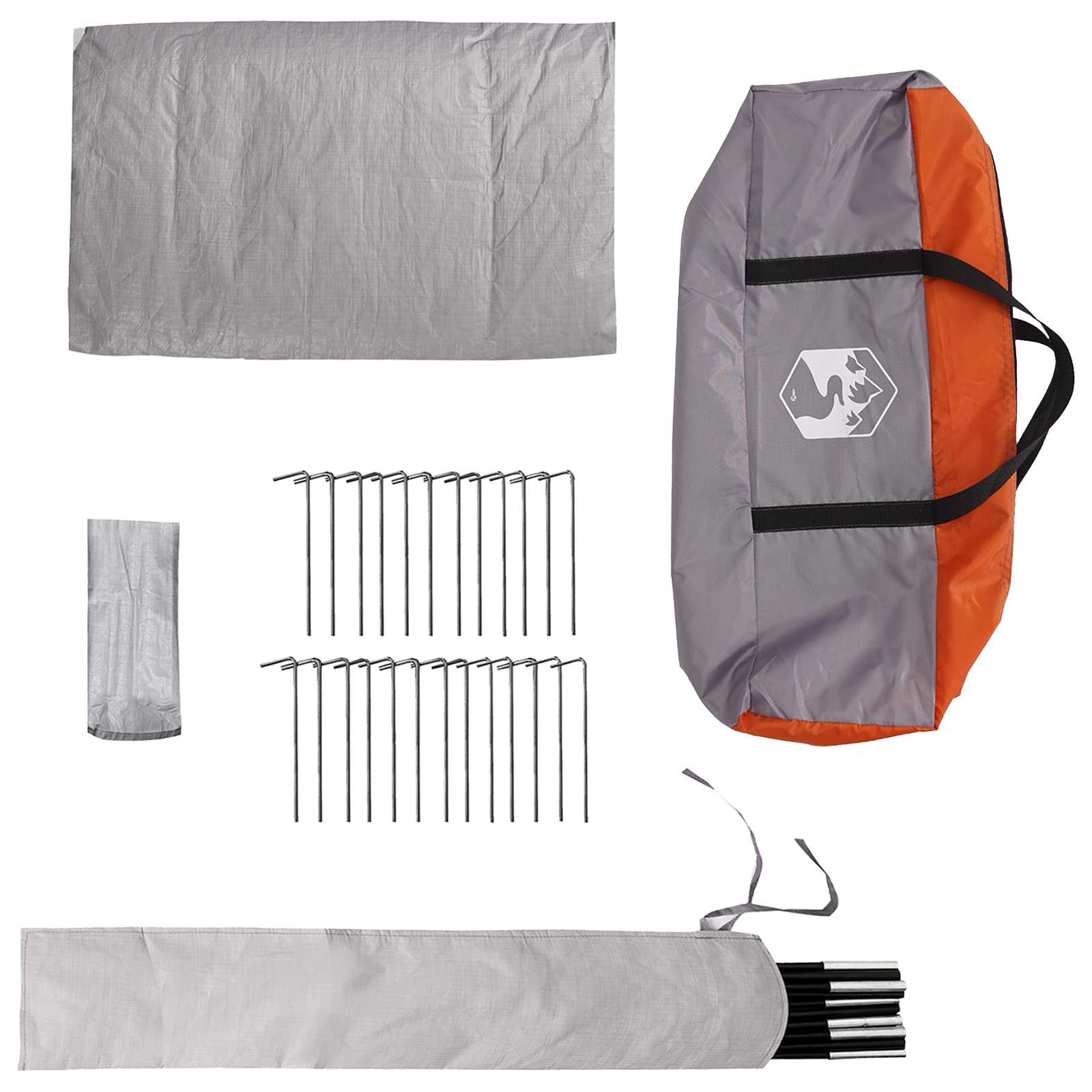 Tipi šator Siva i narančasta 250 x 250 cm Poliester i čelik