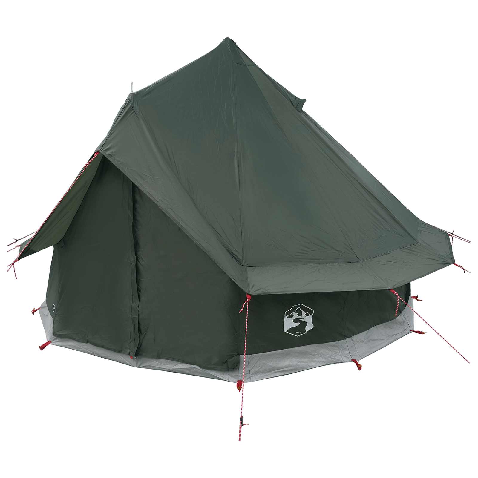 Tipi šator Maslinasto zelena 250 x 250 cm Poliester i čelik