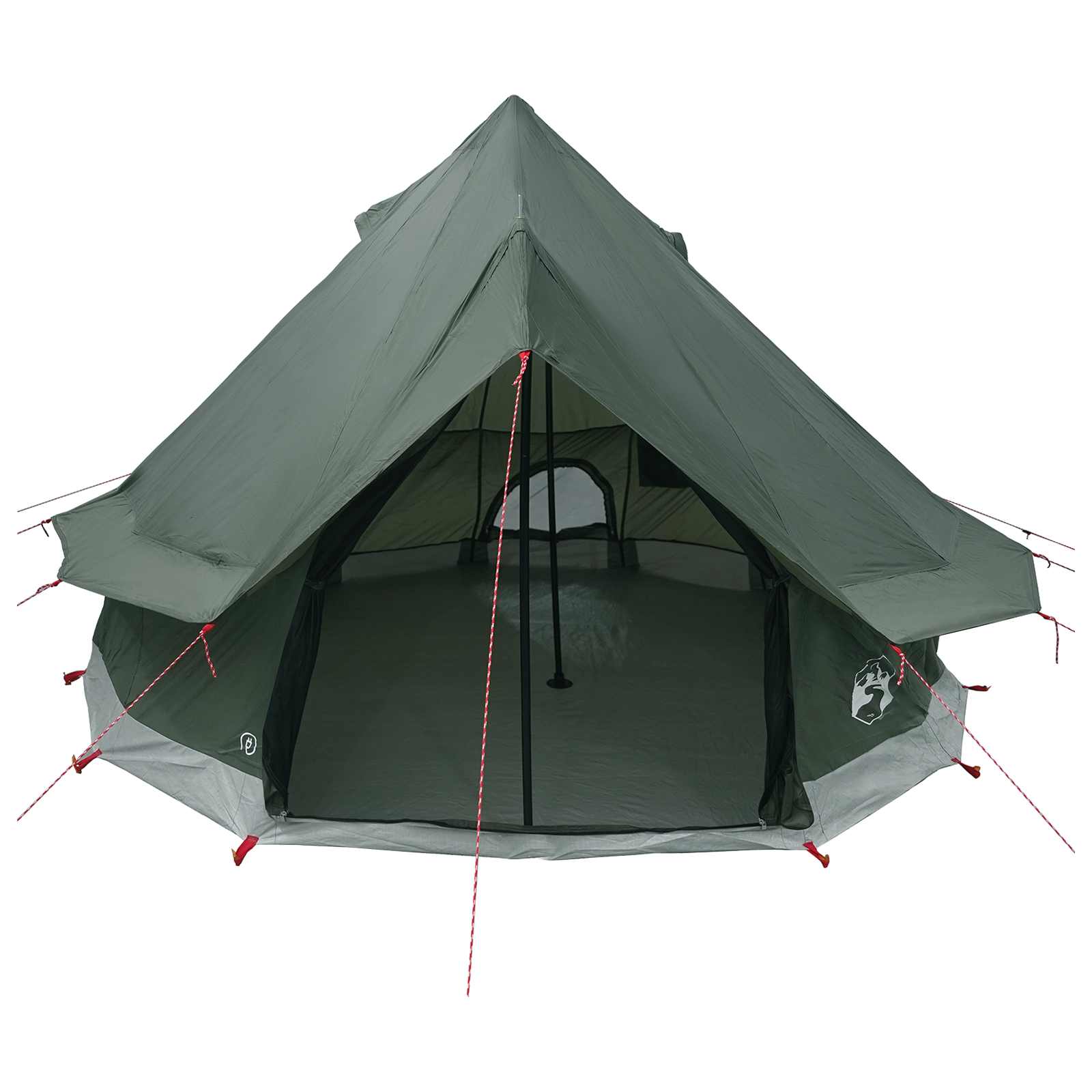 Tipi šator Maslinasto zelena 250 x 250 cm Poliester i čelik