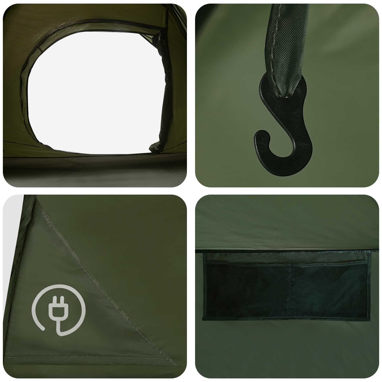 Instant šator s krovom Maslinastozelena 305 x 215 x 140 cm