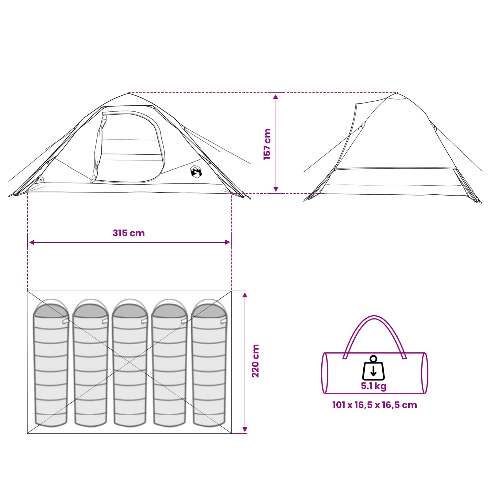 Instant šator s krovom Maslinastozelena 305 x 215 x 140 cm