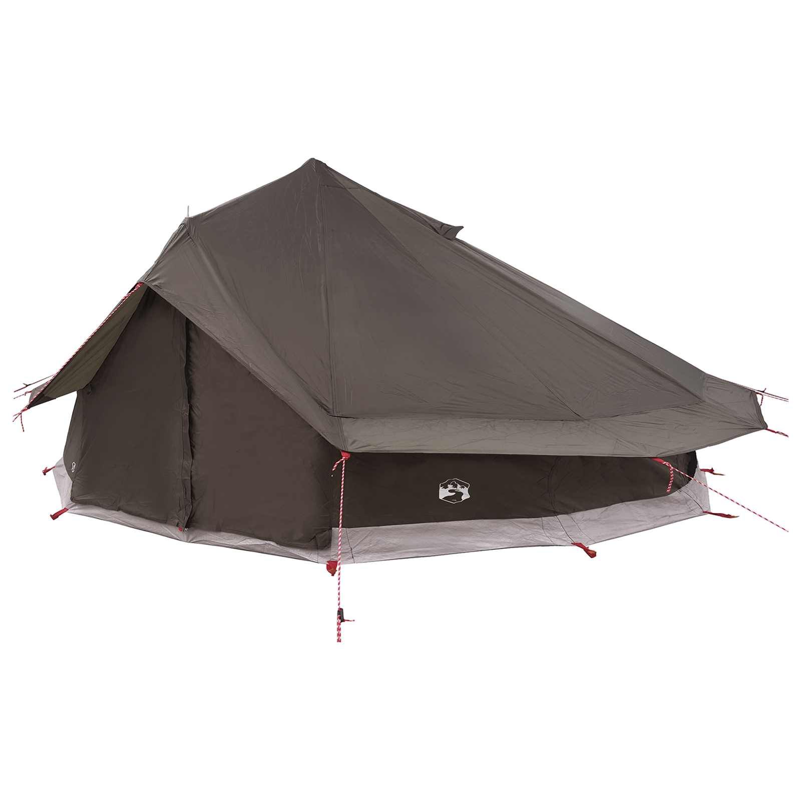 Tipi šator Smeđa siva 800 x 800 x 430 cm Poliester i čelik