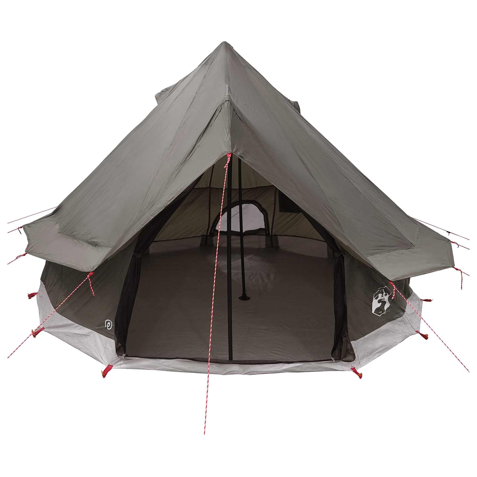 Tipi šator s krovom Smeđa siva 250 x 250 cm Poliester i čelik