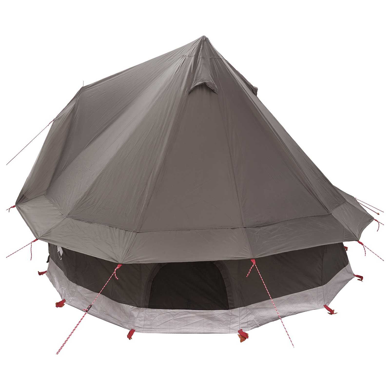 Tipi šator s krovom Smeđa siva 250 x 250 cm Poliester i čelik