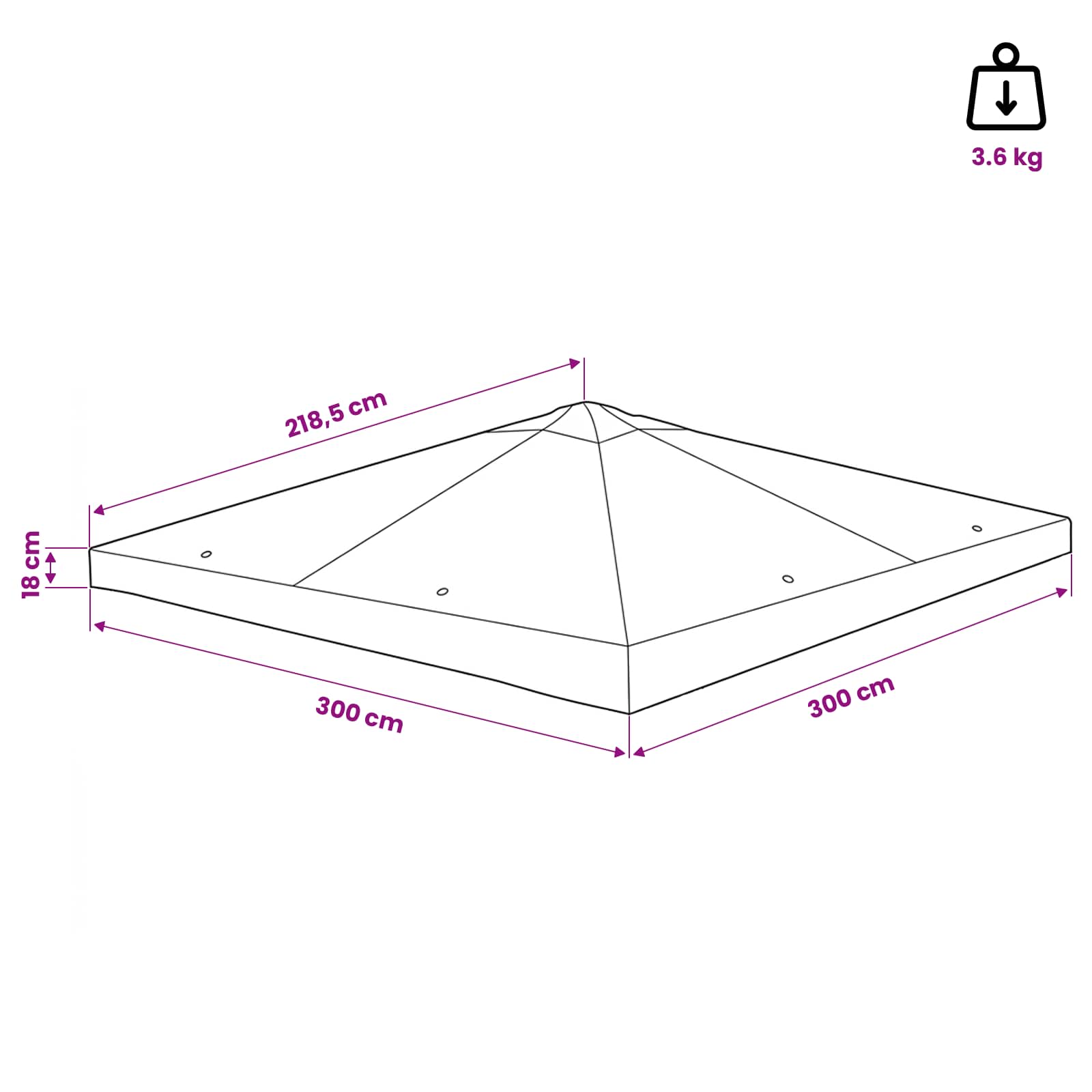 Gazebo Pokrivač Sivosmeđa 300 x 300 cm Poliester i čelik