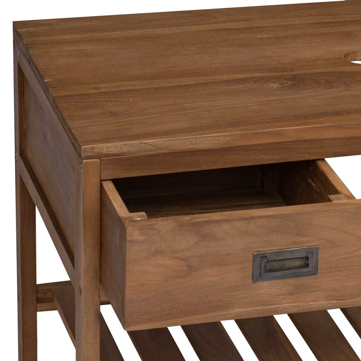 Kupaonski ormar Prirodna 90 x 45 x 75 cm Čvrsto teak drvo