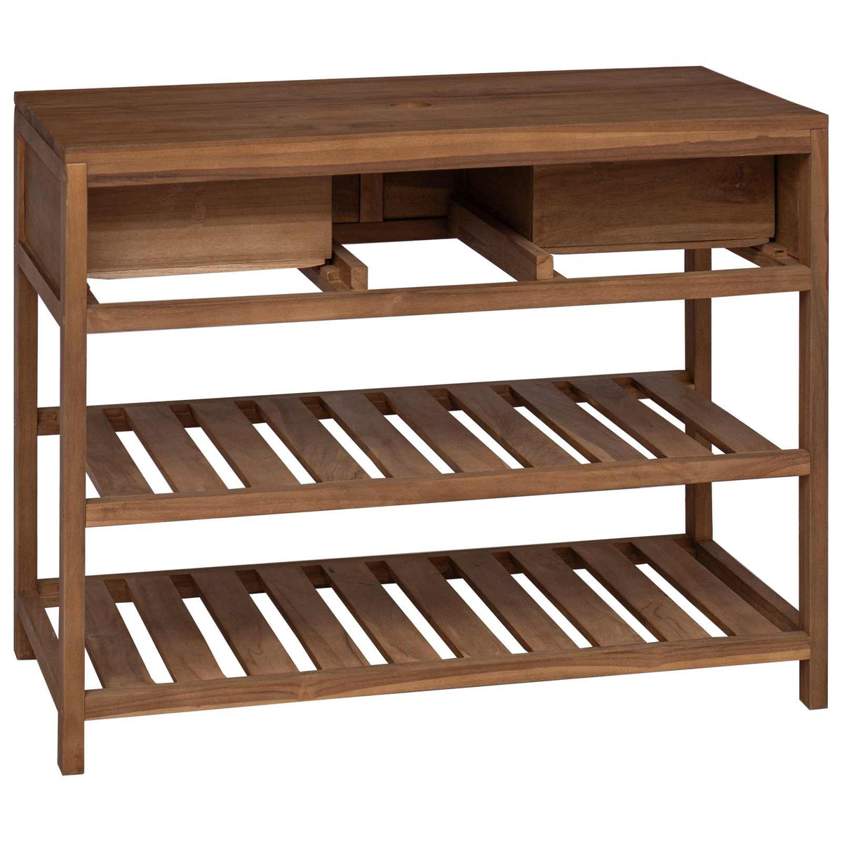 Kupaonski ormar Prirodna 90 x 45 x 75 cm Čvrsto teak drvo
