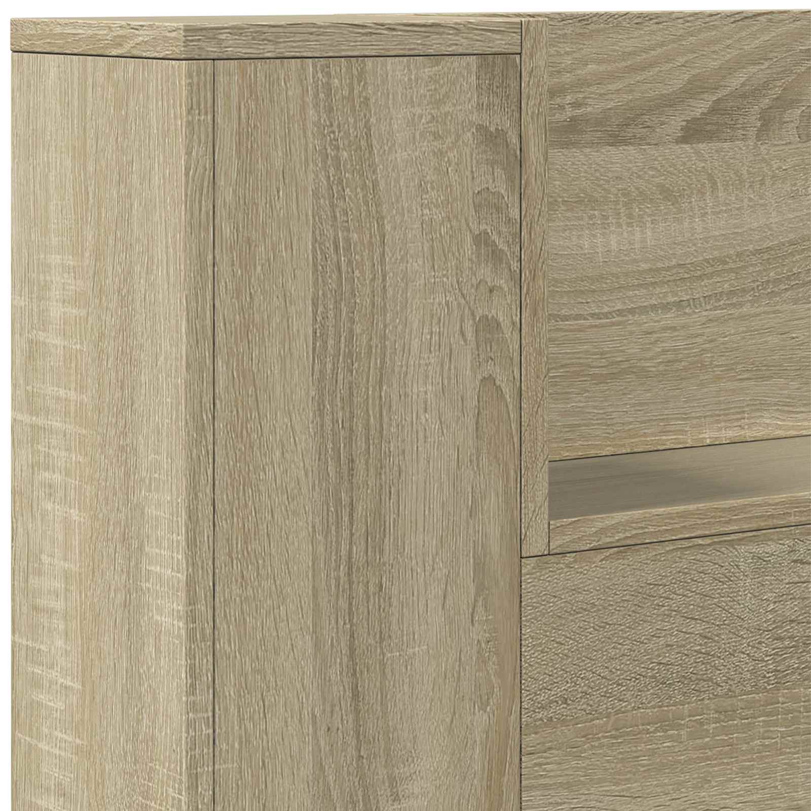 Krevetna ploča s LED-om s policom Sonoma 180 x 16,5 x 103,5 cm