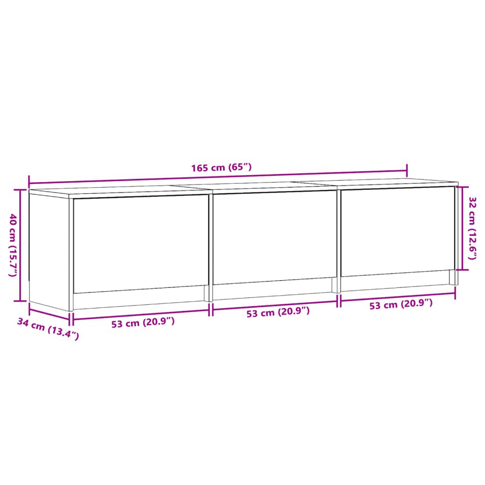 TV ormar Dimljeni hrast 165 x 34 x 40 cm Konstruirano drvo