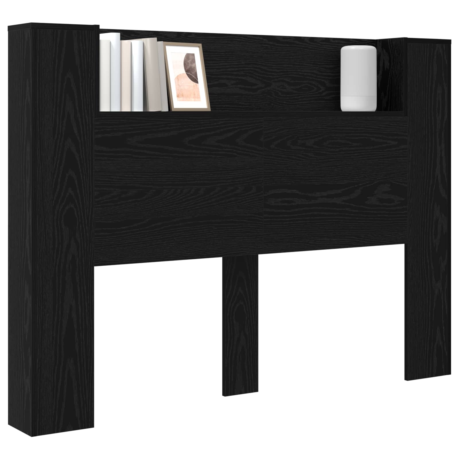 Krevetna ploča s LED-om Zidne Crni Hrast 140 x 16,5 x 103,5 cm