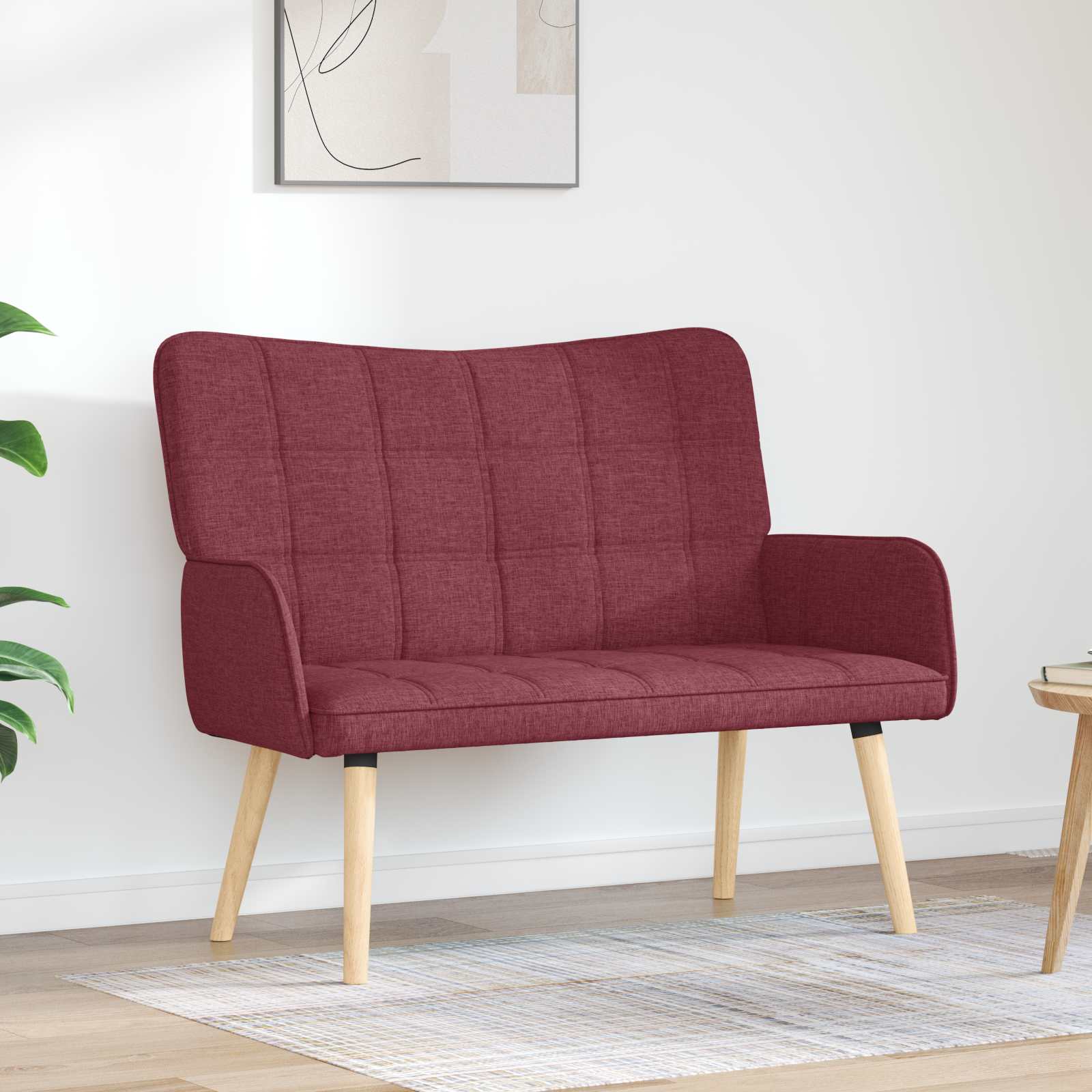 Kauč za dvoje boja crnog vina 115 x 61 x 87 cm tkanina
