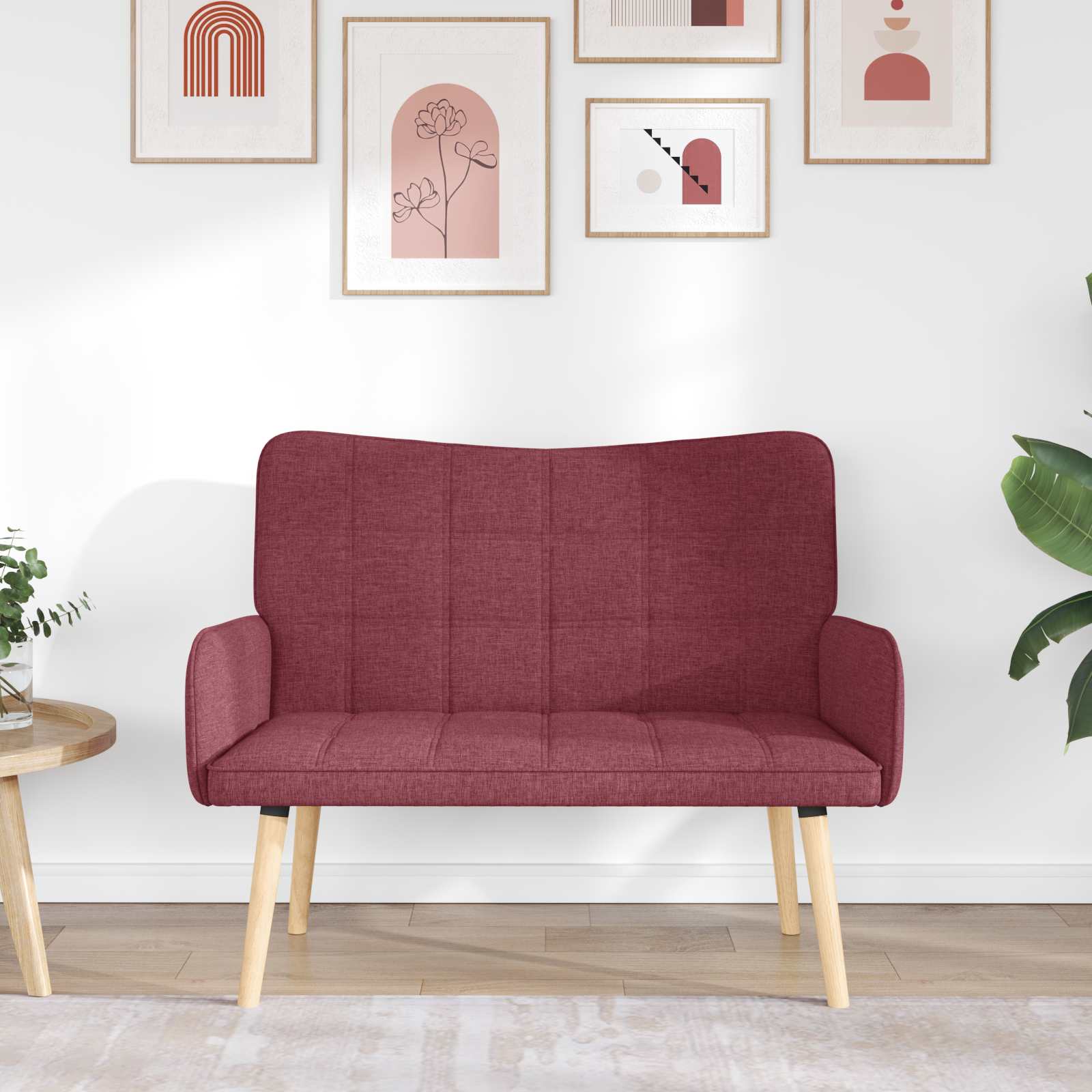 Kauč za dvoje boja crnog vina 115 x 61 x 87 cm tkanina