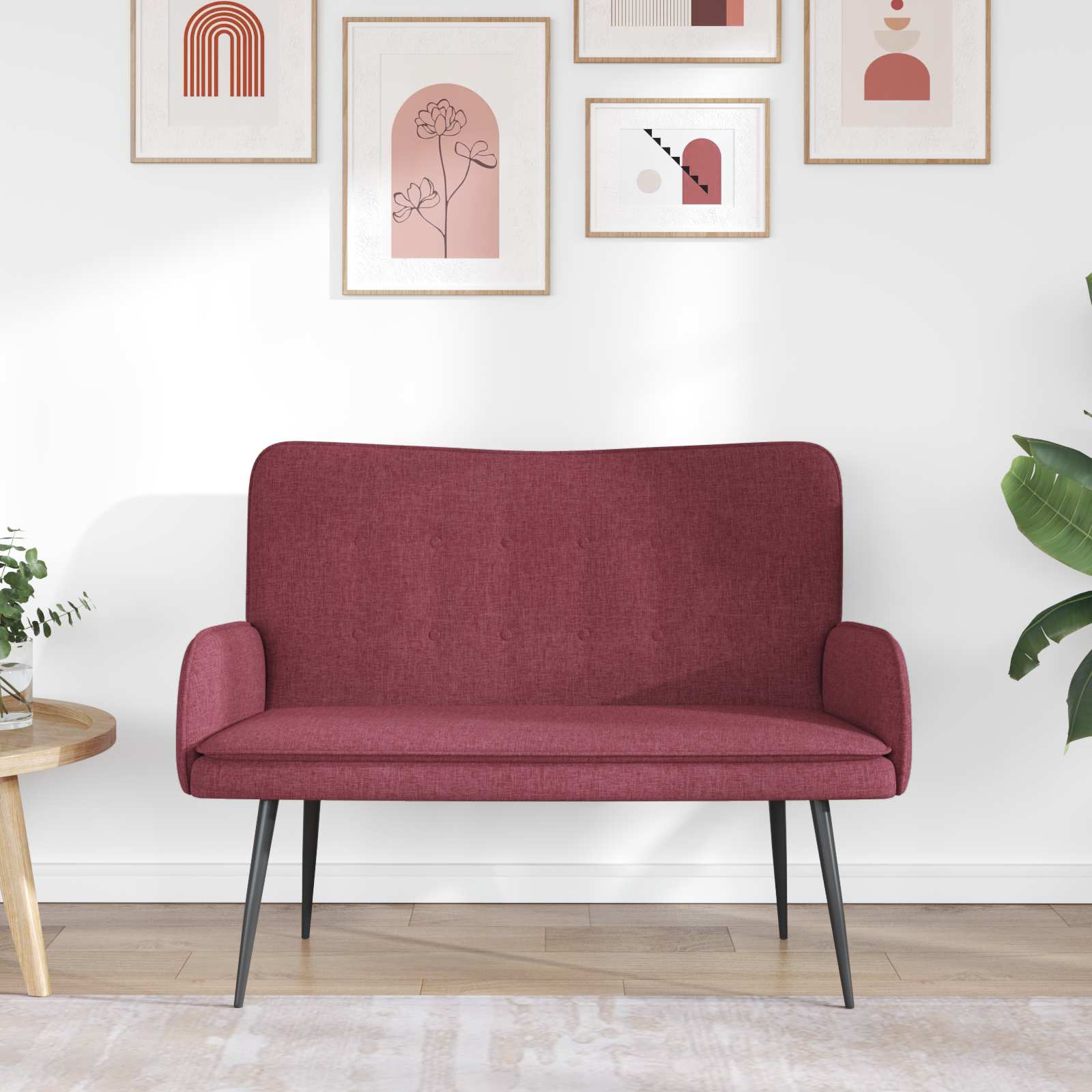 Sofa za dvije osobe boja crnog vina 115 x 61 x 87 cm tkanina