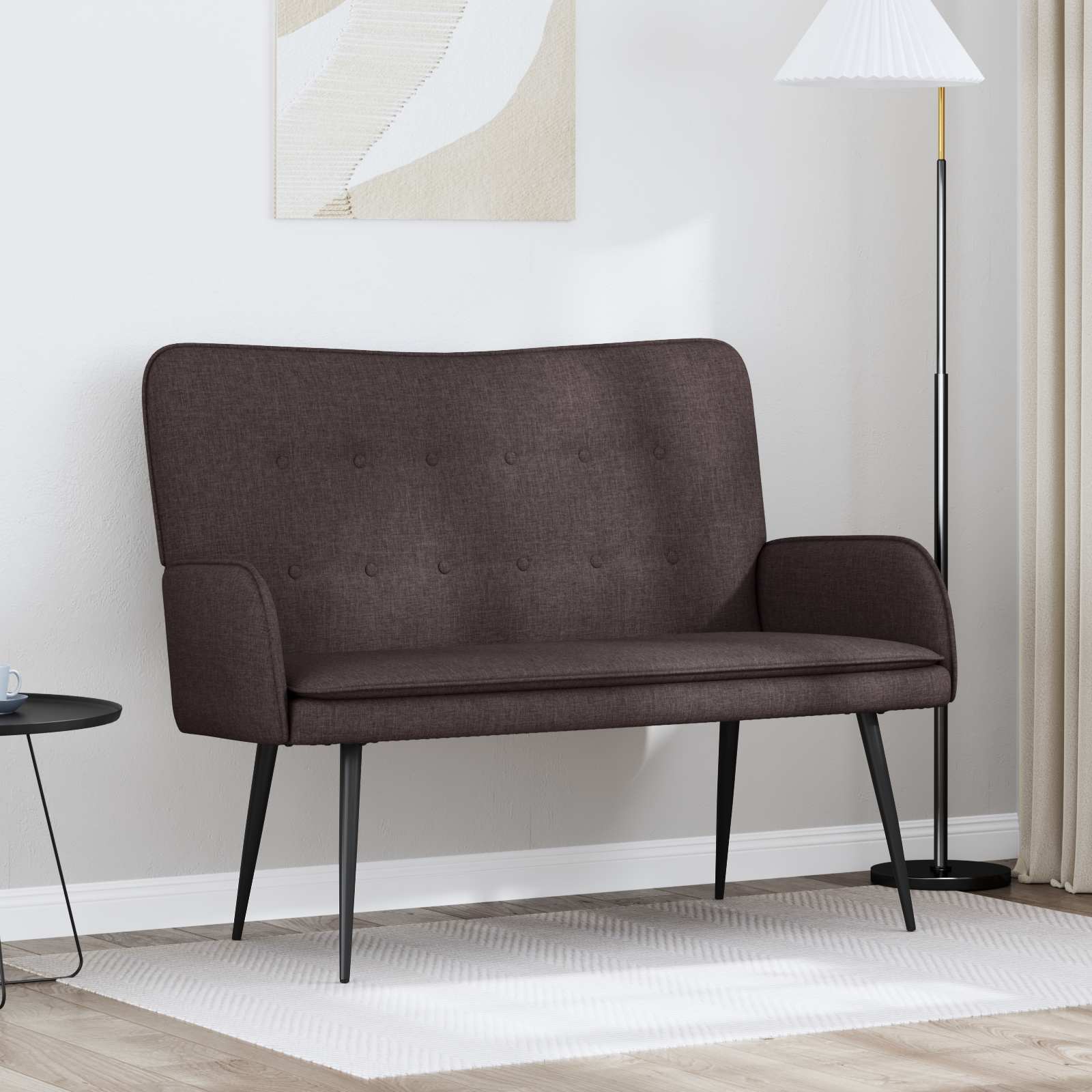 Sofa za dvije osobe Tamno smeđa 115 x 61 x 87 cm Tkanina