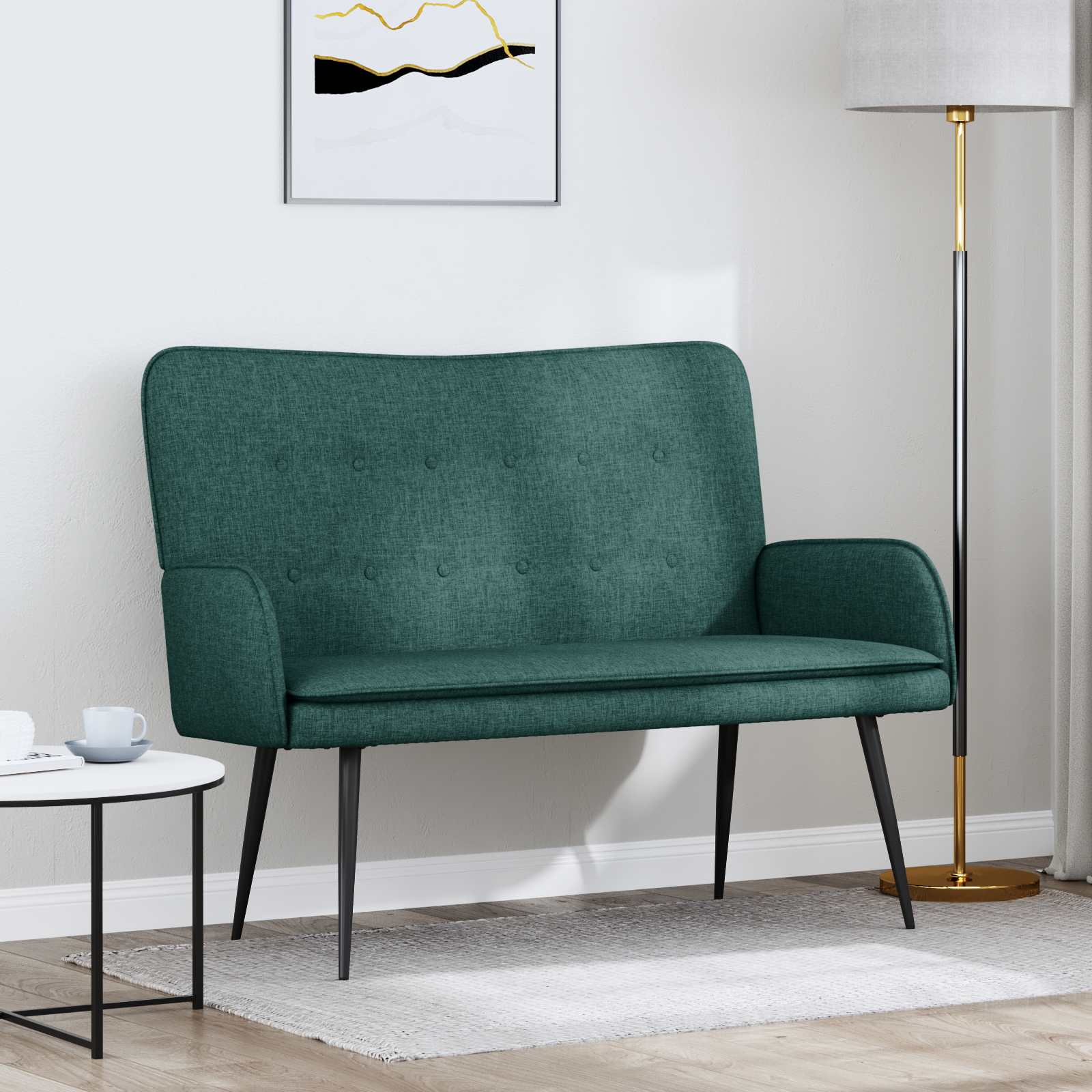 Sofa za dvije osobe Tamnozelena 115 x 61 x 87 cm Tkanina