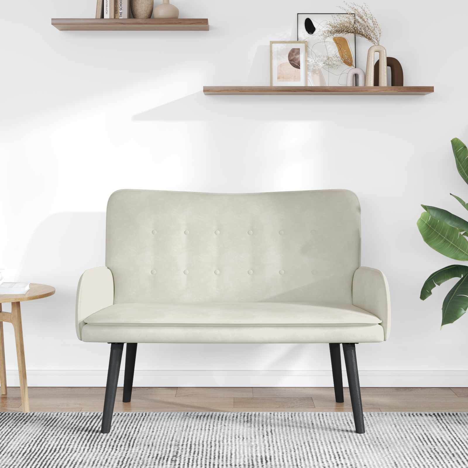 Kauč za dvoje Krema 115 x 61 x 87 cm Baršun