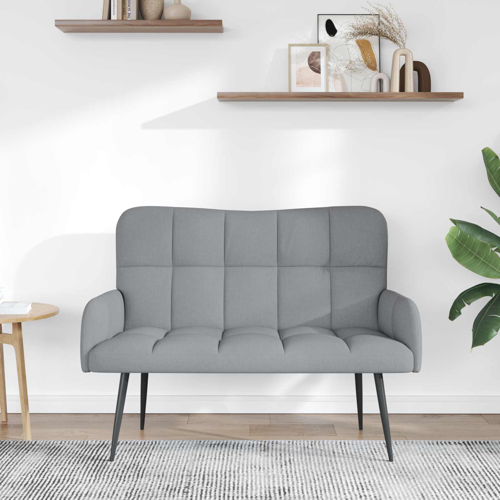 Sofa za dvije osobe Svjetlosiva 115 x 61 x 87 cm Tkanina