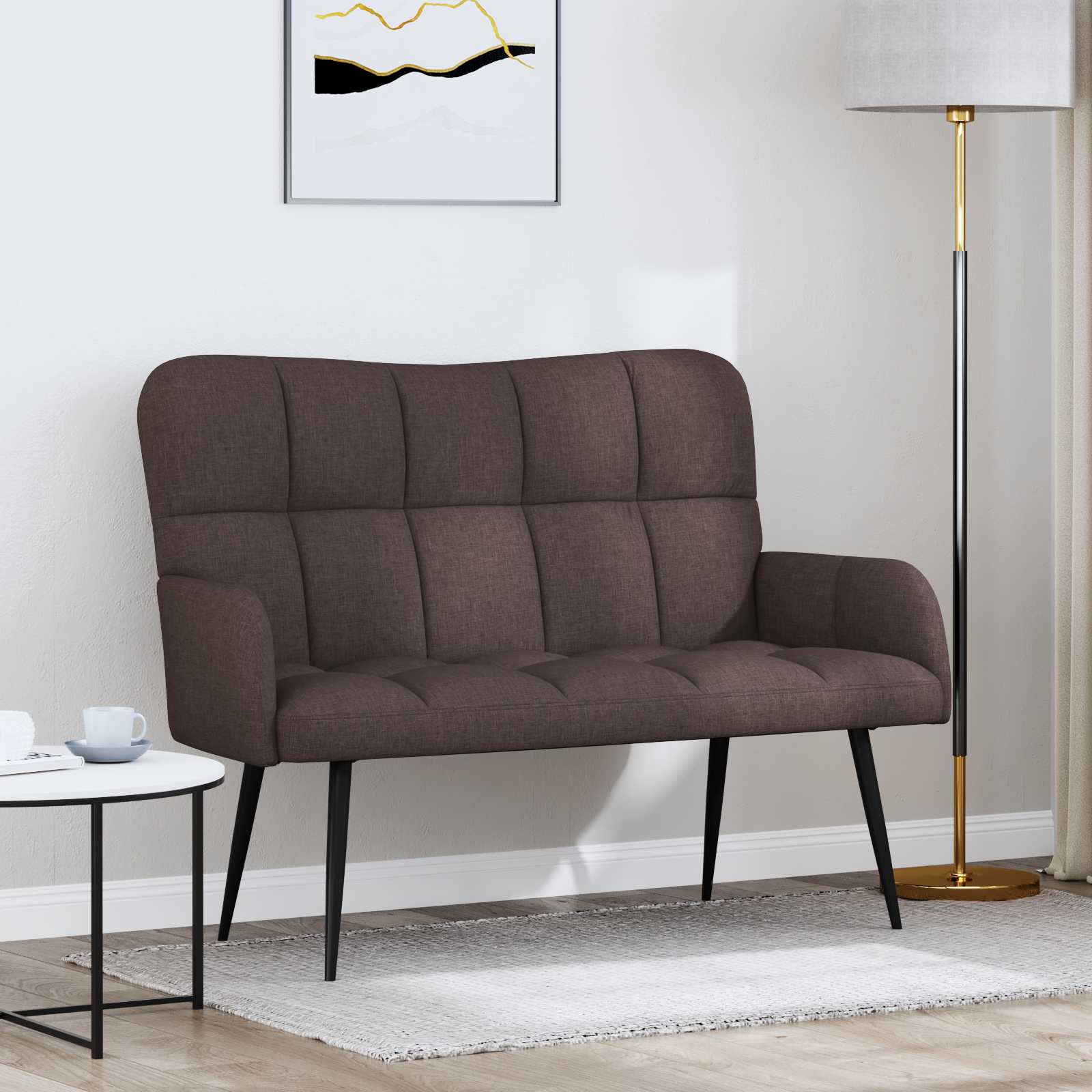 Sofa za dvije osobe Tamno smeđa 115 x 61 x 87 cm Tkanina