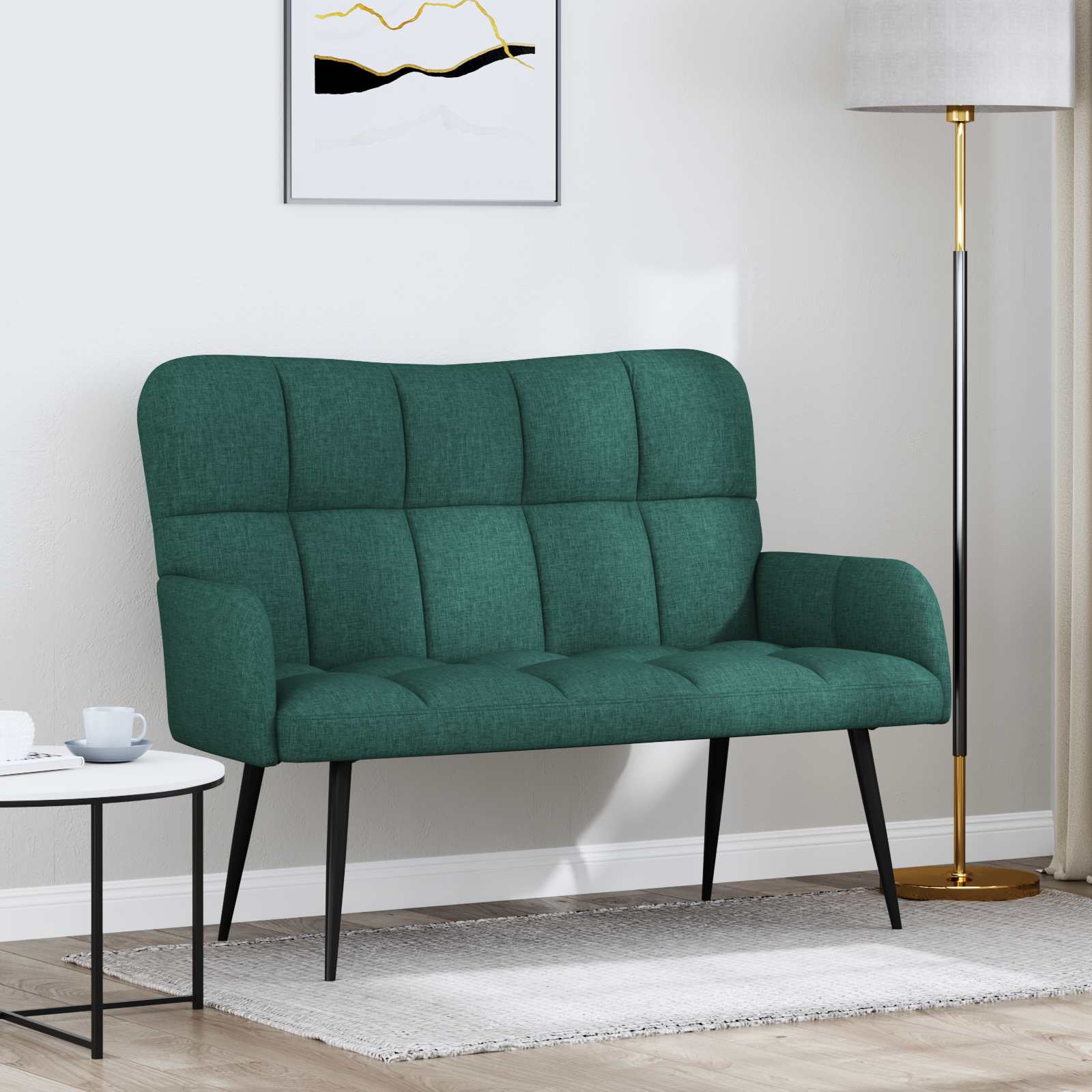 Sofa za dvije osobe Tamnozelena 115 x 61 x 87 cm Tkanina